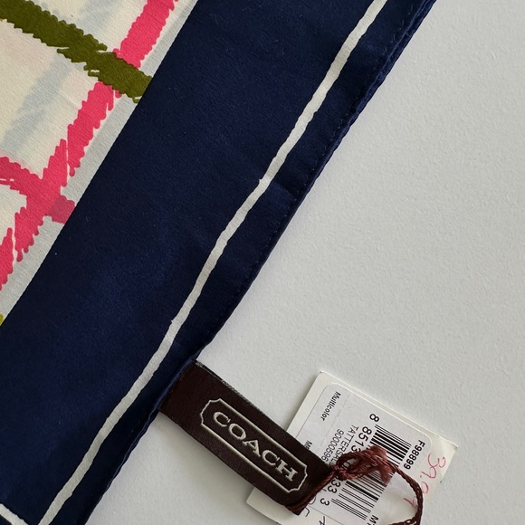 Coach Tattersall 100% Silk Multicolor Scarf - Picture 7 of 8